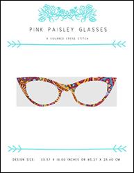 Pink Paisley Glasses / X Squared Cross Stitch