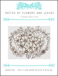 Sketch of Flowers and Leaves / X Squared Cross Stitch