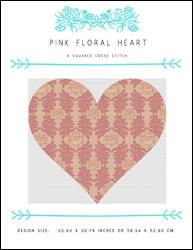 Pink Floral Heart / X Squared Cross Stitch