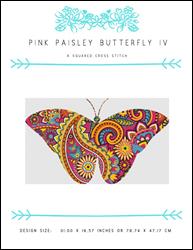 Pink Paisley Butterfly IV / X Squared Cross Stitch