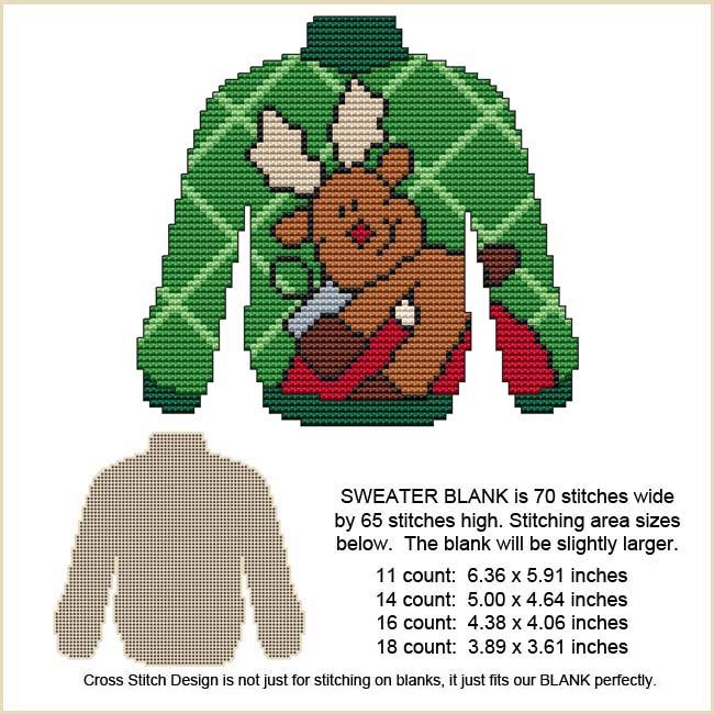 Blank Design - Reindeer Ornament Sweater / Cross Stitch On Blanks