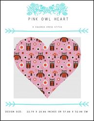 Pink Owl Heart / X Squared Cross Stitch