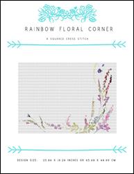 Rainbow Floral Corner / X Squared Cross Stitch