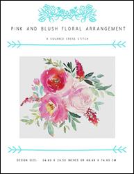 Pink and Blush Floral Arrangement / X Squared Cross Stitch