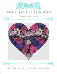 Purple and Pink Palm Heart / X Squared Cross Stitch