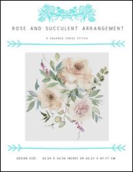 Rose and Succulent Arrangement / X Squared Cross Stitch