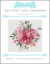 Ruby Peony Floral Arrangement / X Squared Cross Stitch