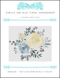 Vanilla and Blue Floral Arrangement / X Squared Cross Stitch