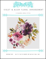 Violet & Blush Floral Arrangement / X Squared Cross Stitch