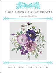 Violet Garden Floral Arrangement / X Squared Cross Stitch