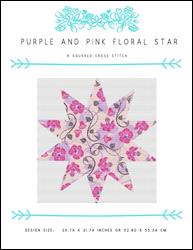 Purple and Pink Floral Star / X Squared Cross Stitch