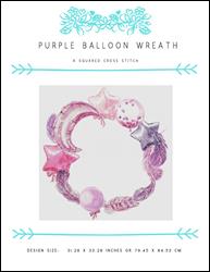 Purple Balloon Wreath / X Squared Cross Stitch