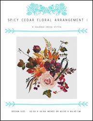 Spicy Cedar Floral Arrangement I / X Squared Cross Stitch