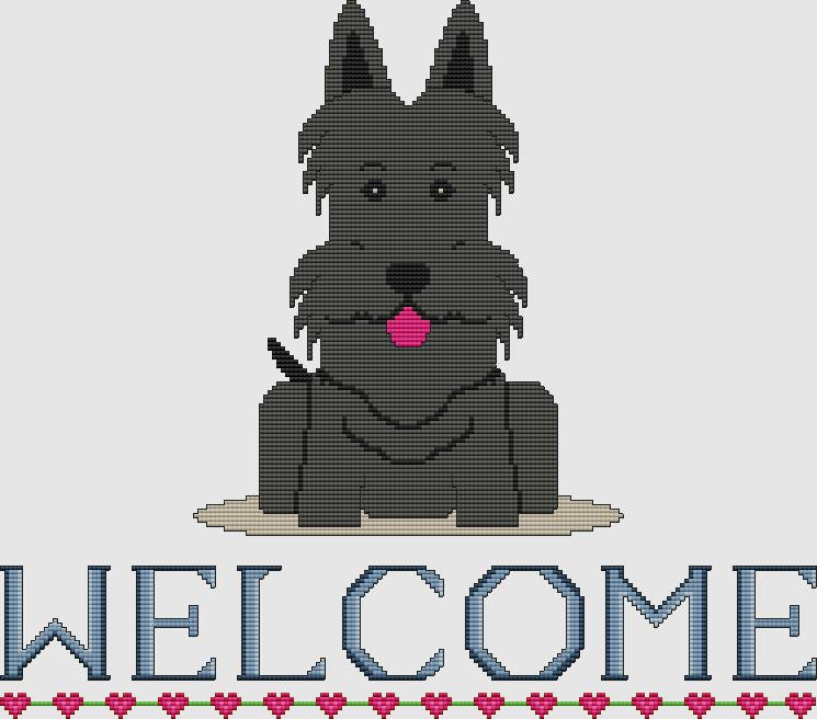 Scottish Terrier - Welcome (Black) / DogShoppe Designs