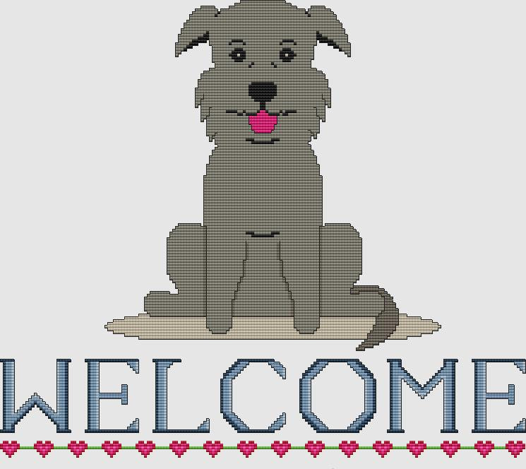 Irish Wolfhound - Welcome (Gray) / DogShoppe Designs