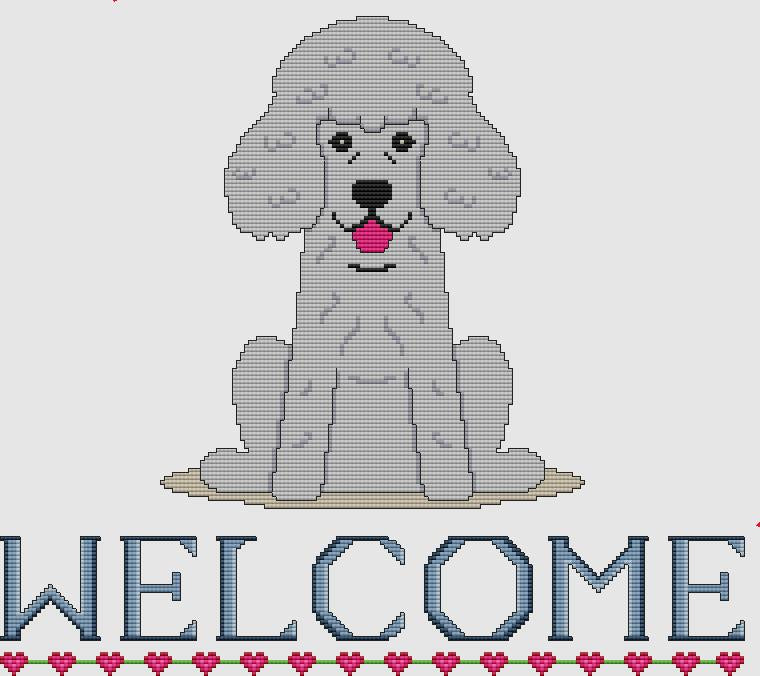 Poodle - Welcome (Silver) / DogShoppe Designs