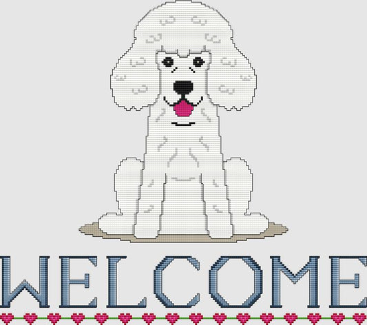 Poodle - Welcome (White) / DogShoppe Designs