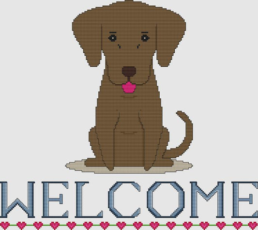 Labrador Retriever - Welcome (Chocolate) / DogShoppe Designs