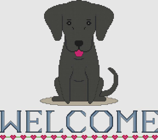 Labrador Retriever - Welcome (Black) / DogShoppe Designs