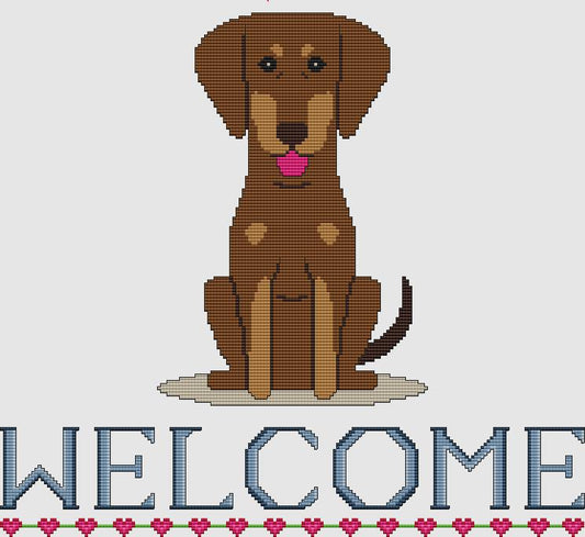 Doberman Pinscher - Welcome (Red) / DogShoppe Designs