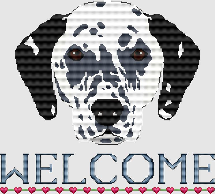 Dalmatian - Welcome (Black) / DogShoppe Designs