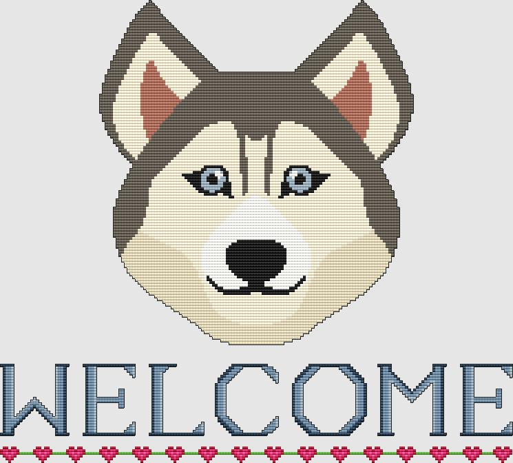 Siberian Husky - Welcome (Grey) / DogShoppe Designs