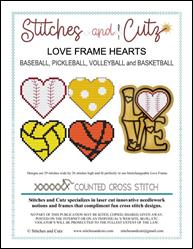 LOVE Frame Hearts - Baseball Pickleball Volleyball Basketball / Stitches and Cutz