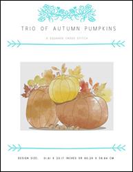 Trio of Autumn Pumpkins / X Squared Cross Stitch