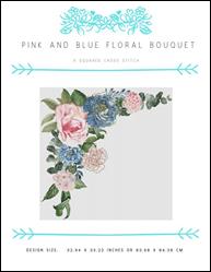 Pink and Blue Floral Bouquet / X Squared Cross Stitch