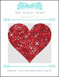 Red Paisley Heart / X Squared Cross Stitch