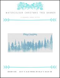 Watercolour Christmas Tree Banner / X Squared Cross Stitch