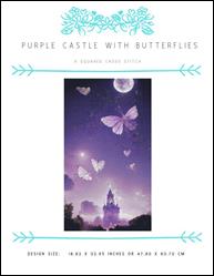 Purple Castle With Butterflies / X Squared Cross Stitch