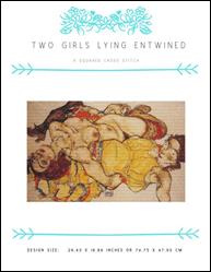 Two Girls Lying Entwined / X Squared Cross Stitch