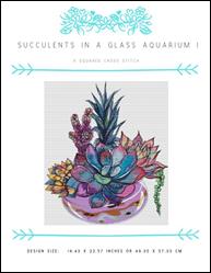 Succulents in a Glass Aquarium I / X Squared Cross Stitch