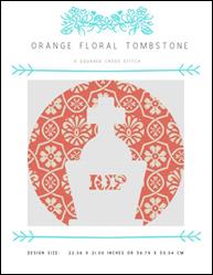 Orange Floral Tombstone / X Squared Cross Stitch