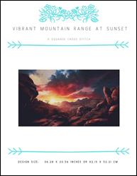 Vibrant Mountain Range at Sunset / X Squared Cross Stitch