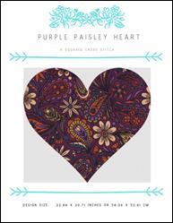 Purple Paisley Heart / X Squared Cross Stitch