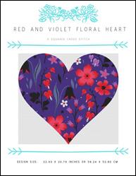 Red and Violet Floral Heart / X Squared Cross Stitch