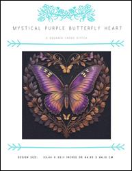 Mystical Purple Butterfly Heart / X Squared Cross Stitch