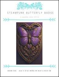 Steampunk Butterfly Badge / X Squared Cross Stitch