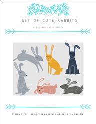 Set of Cute Rabbits / X Squared Cross Stitch