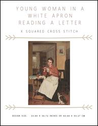 Young Woman in a White Apron Reading a Letter / X Squared Cross Stitch