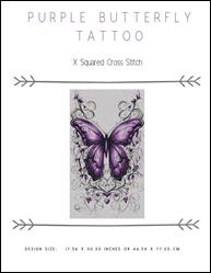 Purple Butterfly Tattoo / X Squared Cross Stitch