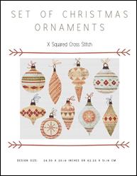 Set of Christmas Ornaments / X Squared Cross Stitch