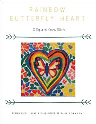 Rainbow Butterfly Heart / X Squared Cross Stitch