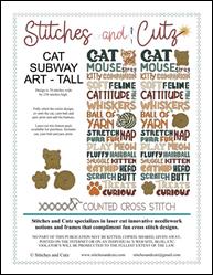 Cat Subway Art - Tall Version / Stitches and Cutz