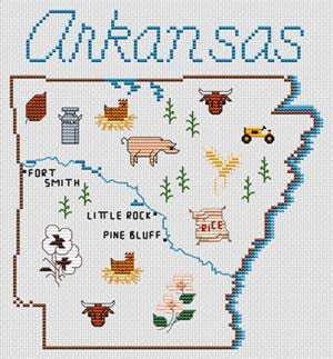 Arkansas Map / Sue Hillis Designs