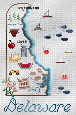 Delaware Map / Sue Hillis Designs