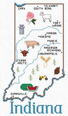 Indiana Map / Sue Hillis Designs