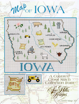 Iowa Map / Sue Hillis Designs